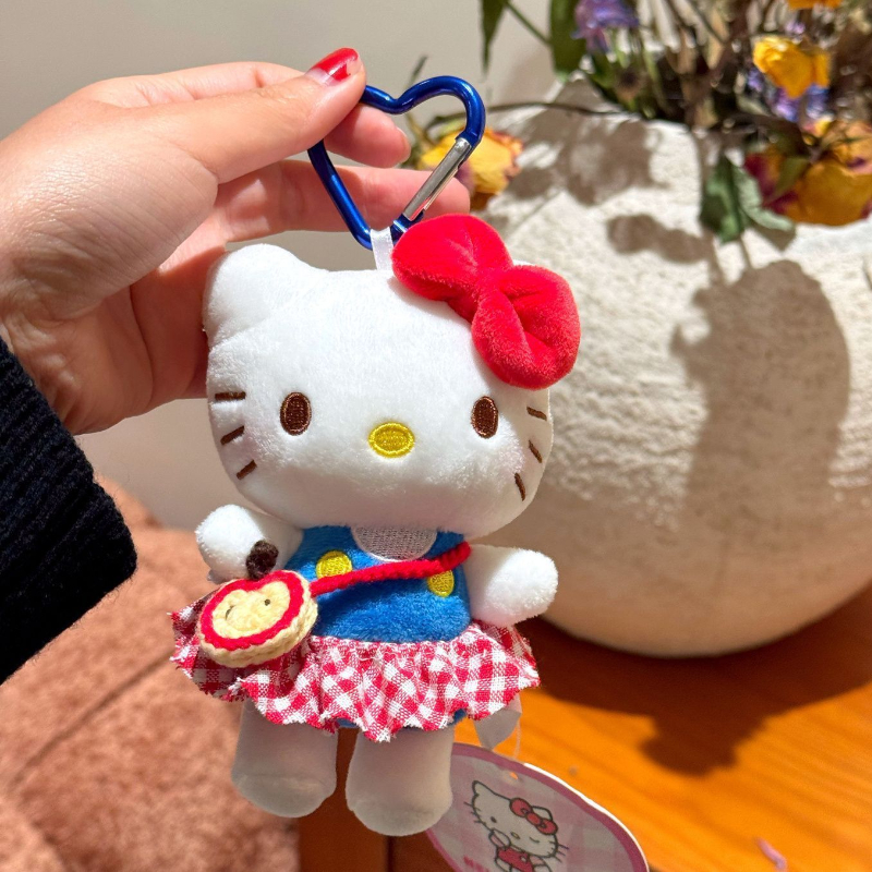 MINISO plaid skirt satchel Hello Kitty bag pendant keychain for girls gift birthday gift