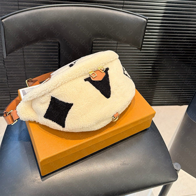 Luxury Women Crossbody Bag Teddy Bumbag Designer Mens Fluffy Shoulder Bags Fashion Waist Belts Fuzzy Bum Bag Cross Body Handbags Colorful Wool Fanny Pack Purses