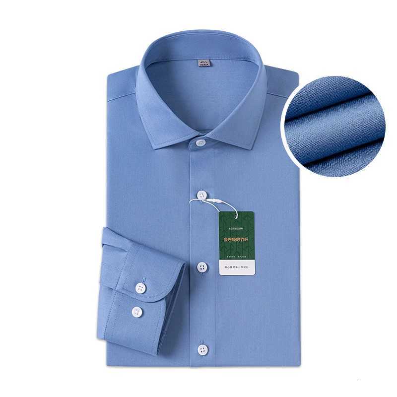 Windsor Collar Regular Cuff Dress Shirt Fashion Mens Long Sleeve Luxury Business Formal Shirts Solid Easy Care Casual Social X250903