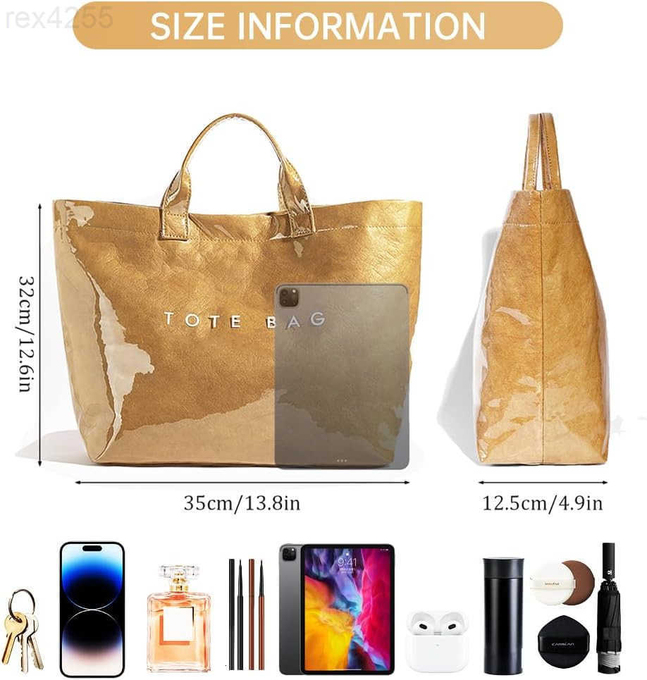 PVC Tote Bag for Women Clear Plastic Handbag Letter Printed Hobo Bag Large Work Tote BagW250903