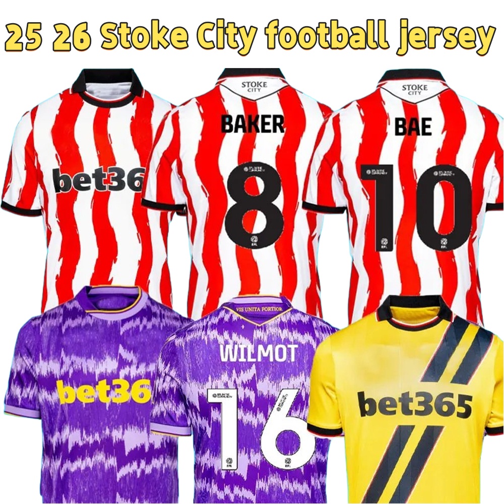 New 25 26 Stoke City Soccer jerseys Cannon Burger Wilmot Cresswell Thomas Cisse Manhoef Pearson football shirt fans player Men Kids Kits Absorb sweat Quick to dry
