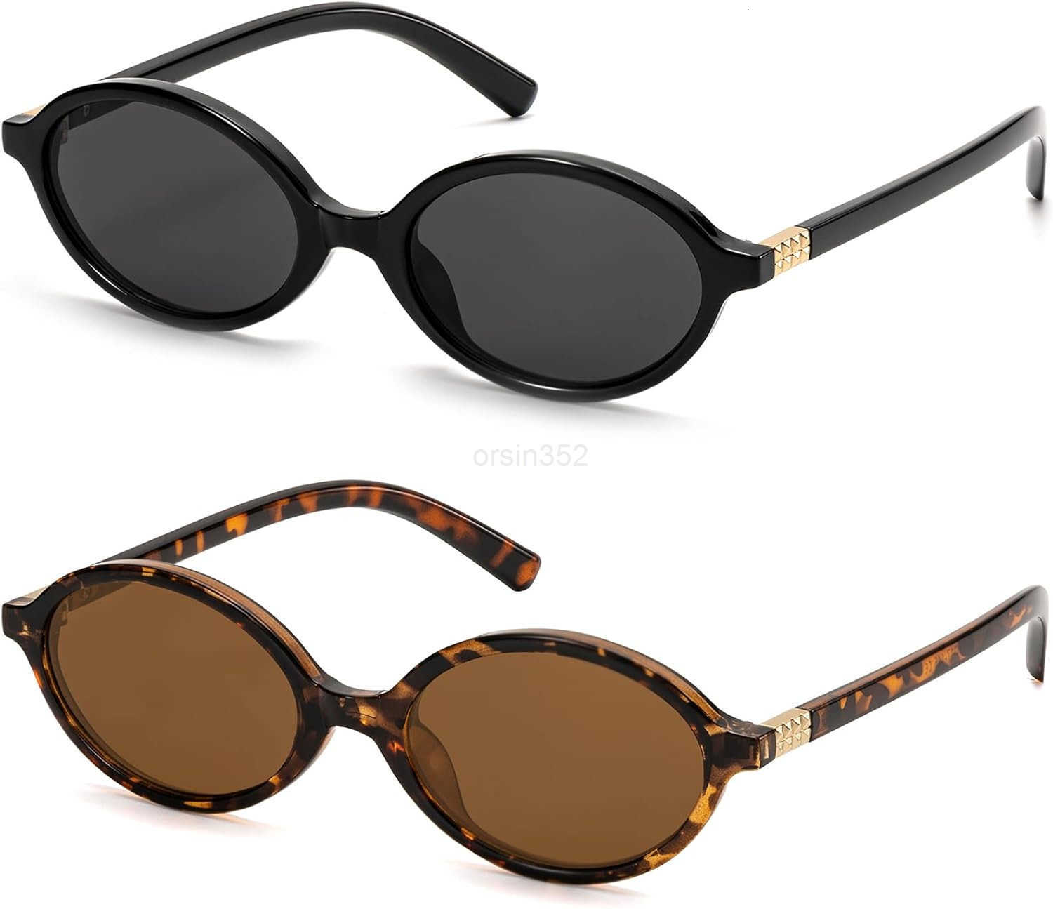 Retro Oval Sunglasses for Women Vintage 90s Y2K Trendy Designer Sun GlassesW250903