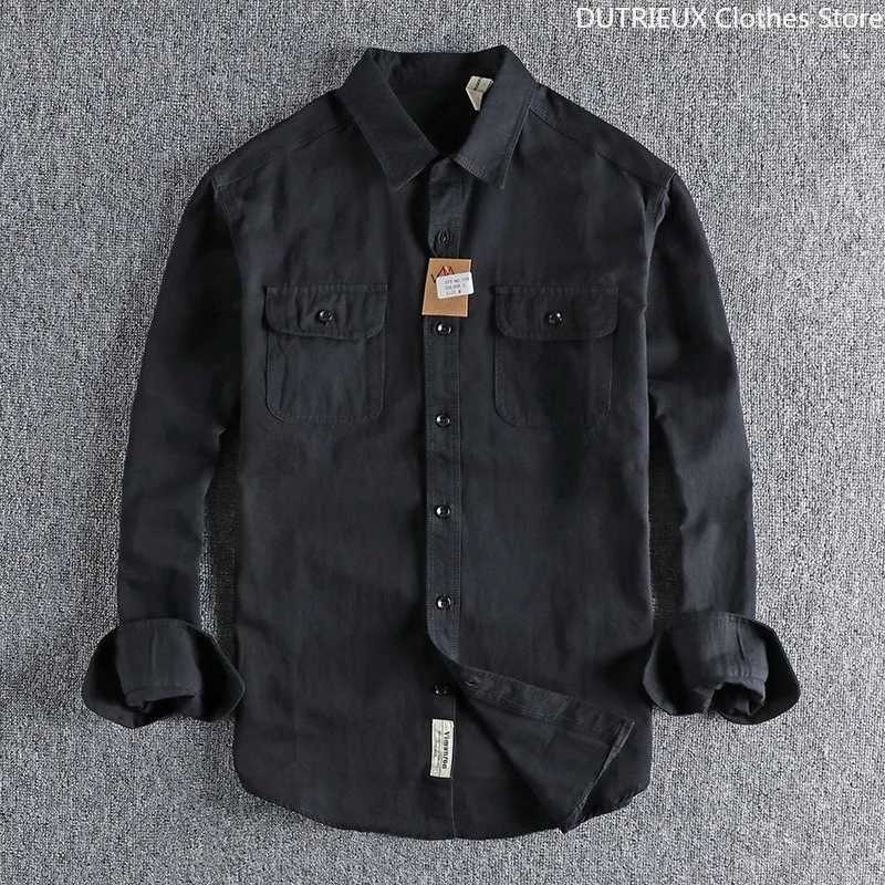 MulticolorHighquality Retro Formal Shirts for Men 100 Pure Cotton Business Casual Longsleeved Shirts Unisefriendly Tops X250903