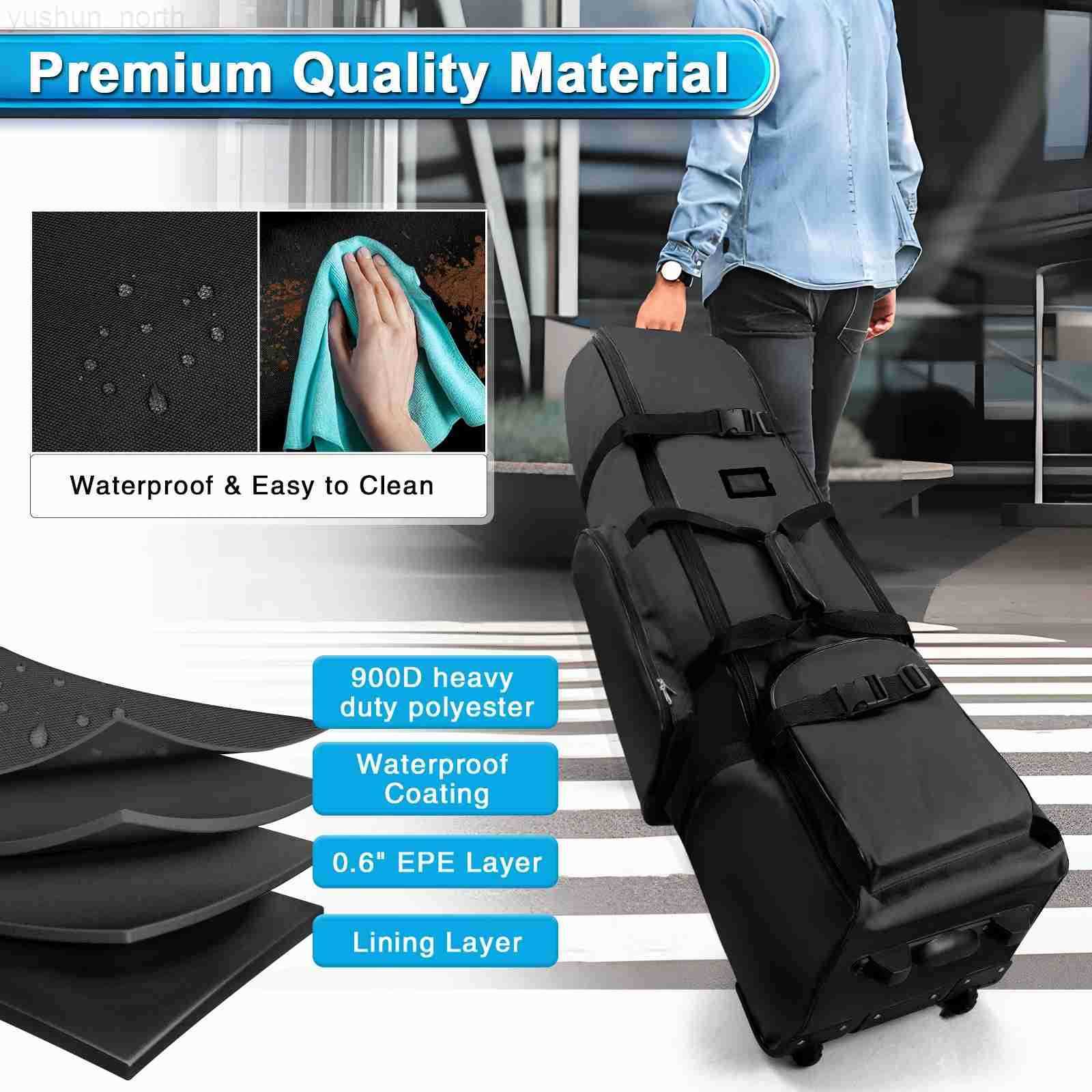 Golf Travel Bag Heavy Duty 900D Polyester Oxford WearResistant Excellent Zipper With Wheel Soft Sided Foldable Golf Travel Case M250903