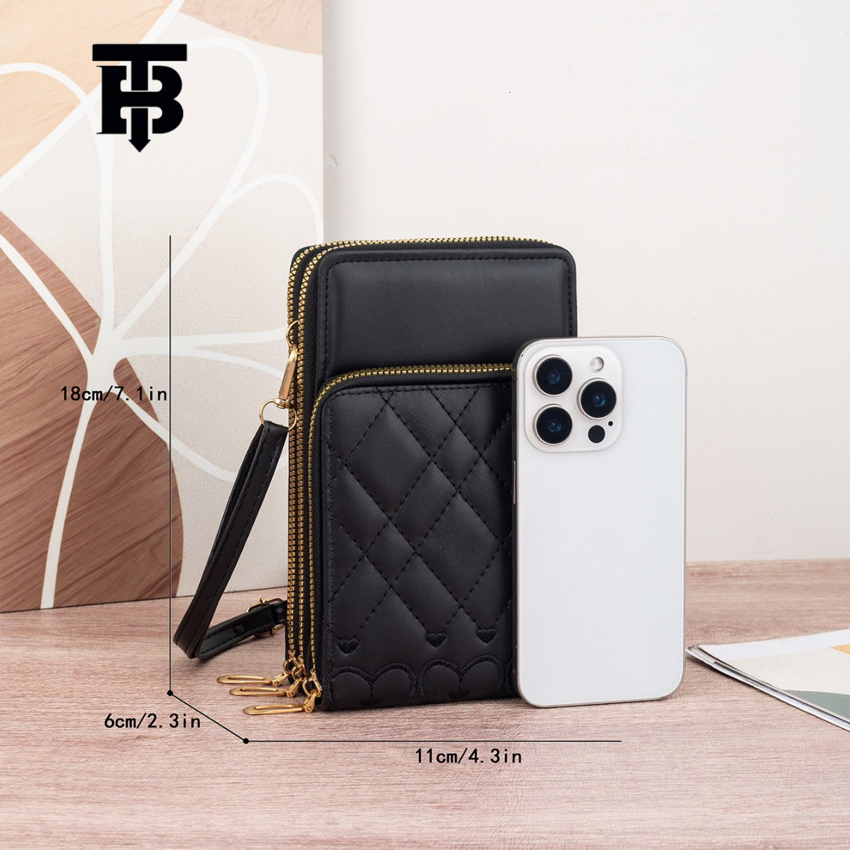 TB BHULAMTE Designer's New Mobile Phone Bag Cute Fashionable Multi-functional Single-shoulder Crossbody Bag Three-zipper Embroidered Butterfly Pr