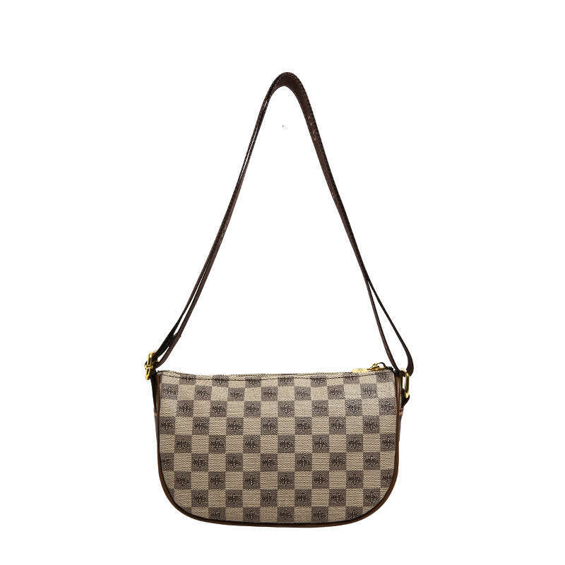 2025 Spring Elegant Versatile Retro Printed Bag Women's Minimalist Urban Small Square Shoulder Crossbody Bag Khaki Brown