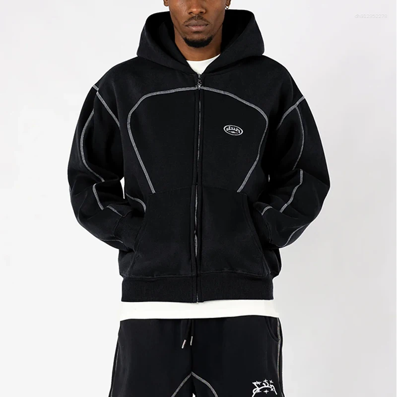 Men's Jackets 2025 Cross Border Fashion Brand Loose Hoodie Hip Hop Street Wear And Women's Zipper Hooded Casual Set
