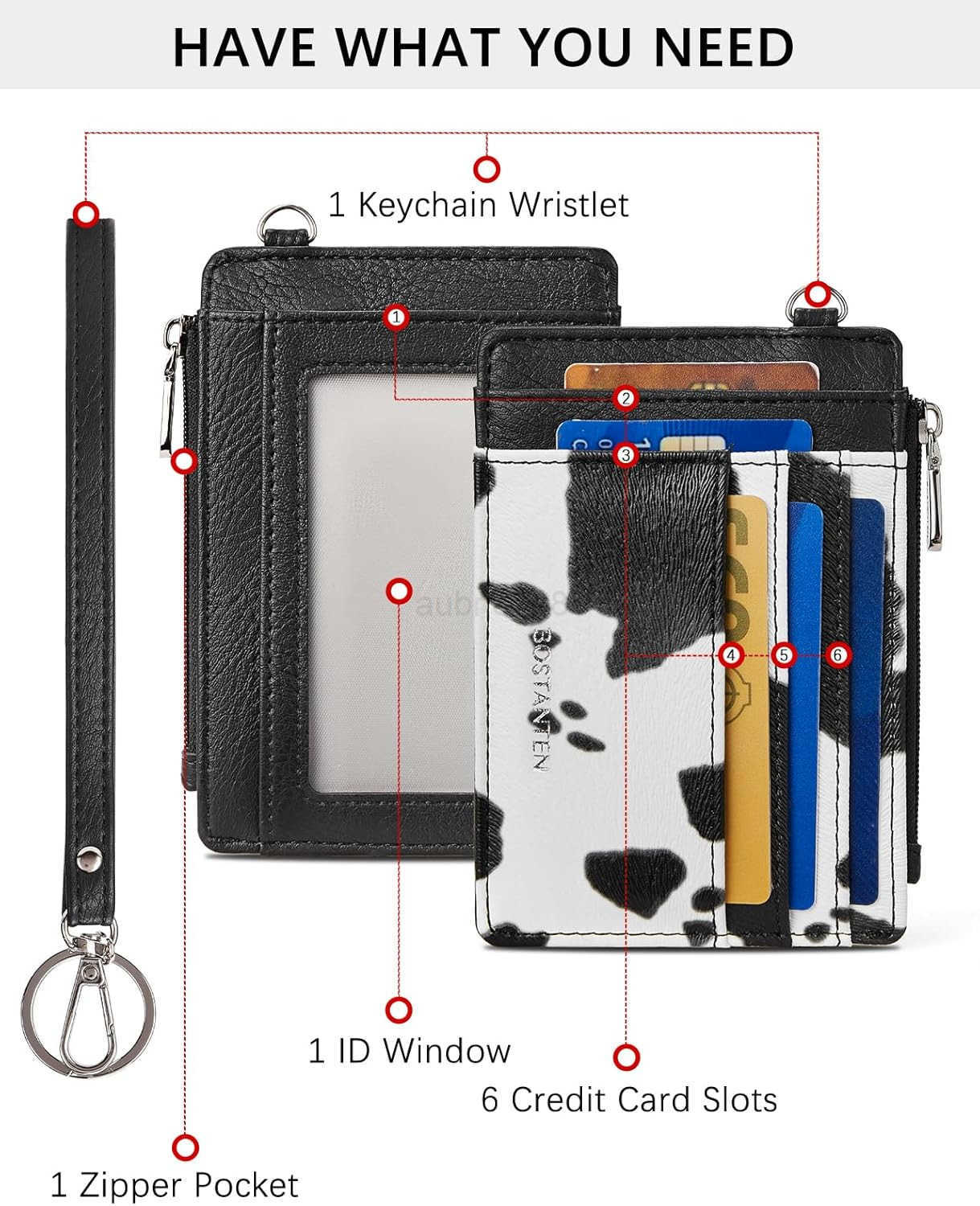 Small Wallet For Women RFID Leather CARD Holder Slim Wristlet Keychain Wallet With Zipper Pocket M250904