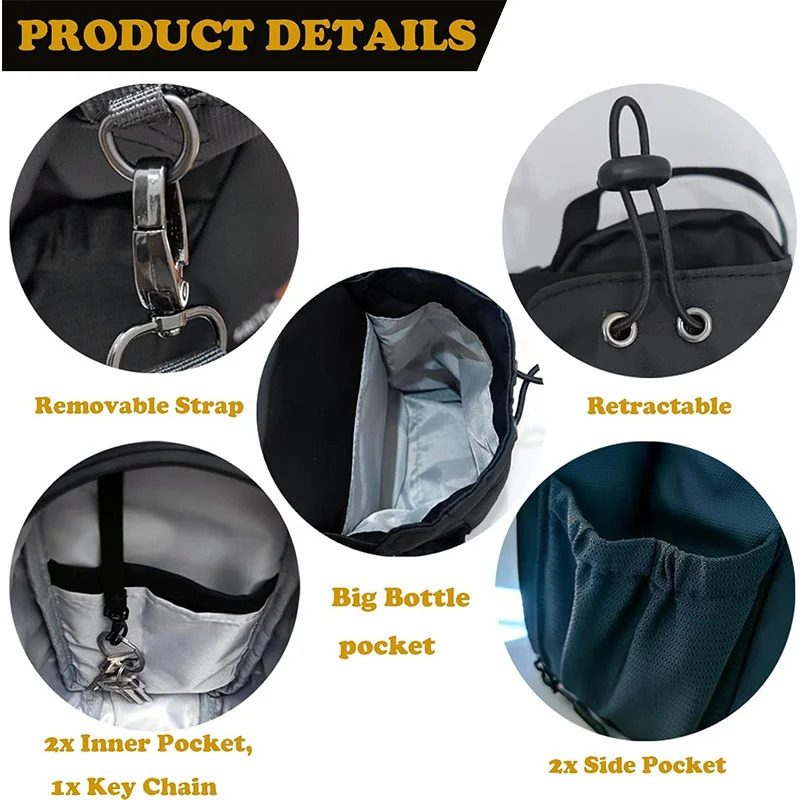 Magnetic Gym Bag Large Capacity Magnetic Bag With Phone Pocket Portable Gym Water Bottle Pouch Gym Accessories Organizer 250902CJ