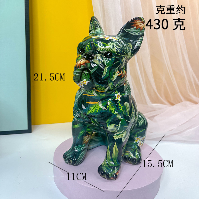 Decorative Objects Figurines Painted Colorfu Bulldog Sculpture Ornaments Desk Decoration Wine Cabinet Office Decor Nodic Home Decor Decorative Figurin