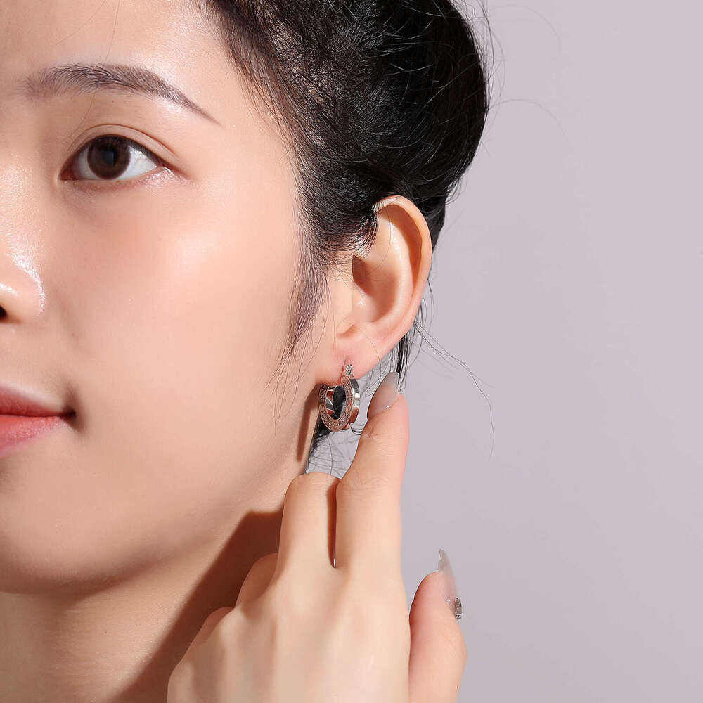 DHpet 2025 New Luxury French Hollow Circle Earrings - Copper Zircon Inlay, Gold/Silver, Fashion Commute Style, XINSHIJIE Brand, for Women