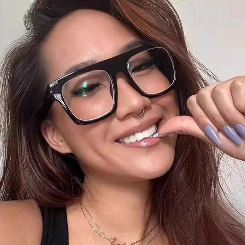 Oversized Mens Glasses Square Transparent Optical Lenses For Women Eyeglass Frames Anti Blue Light Spectacle 250902