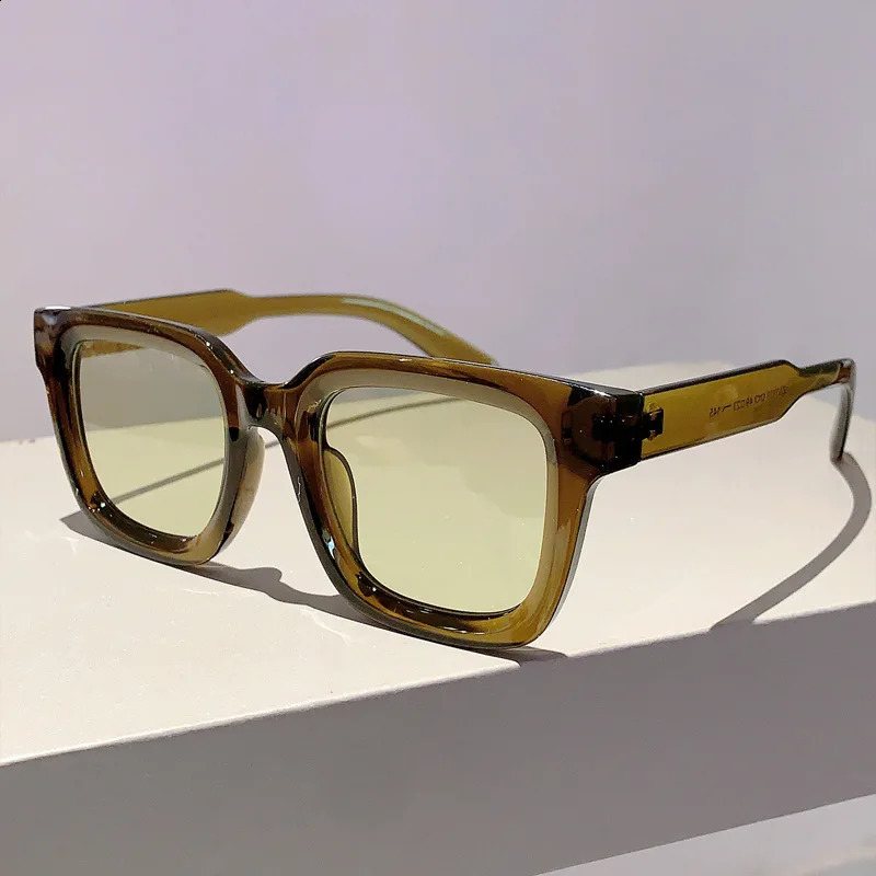 Classic Vintage Square Sunglasse For Men Olive Green Sun Glasses Trend Punk Travel Shades 250903