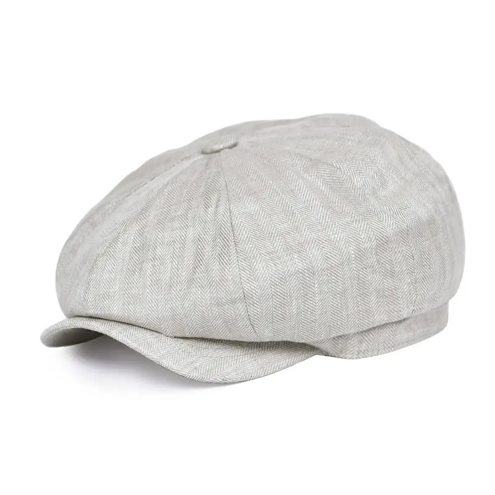 BOTVELA Herringbone Linen sboy Cap Men Summer Women Bakerboy Caps Breathable Flat Hat Apple Beret Hats 007 250903