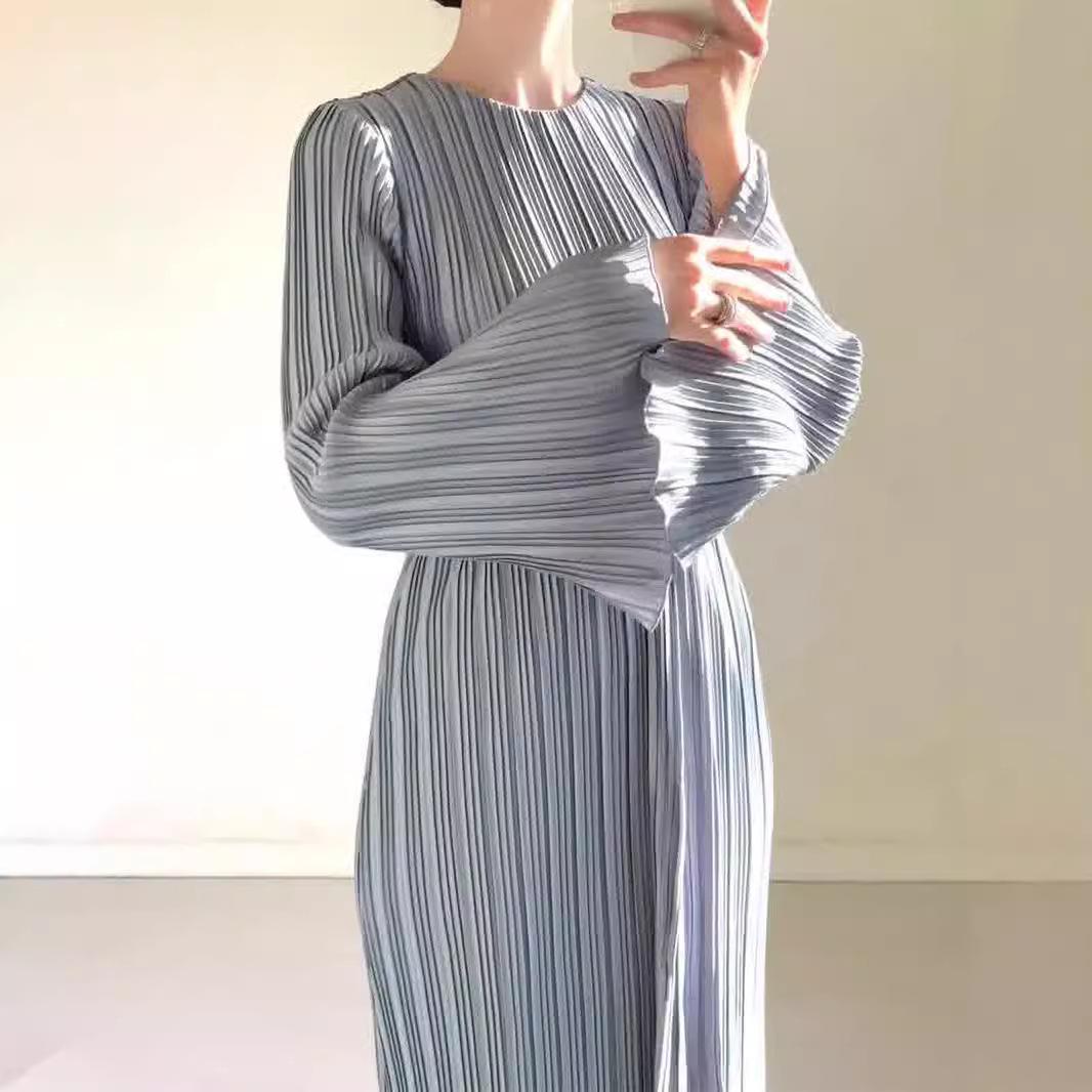 X830Women's Spring and Autumn New Long Skirt Temperament Pleated TrumpetCross-border