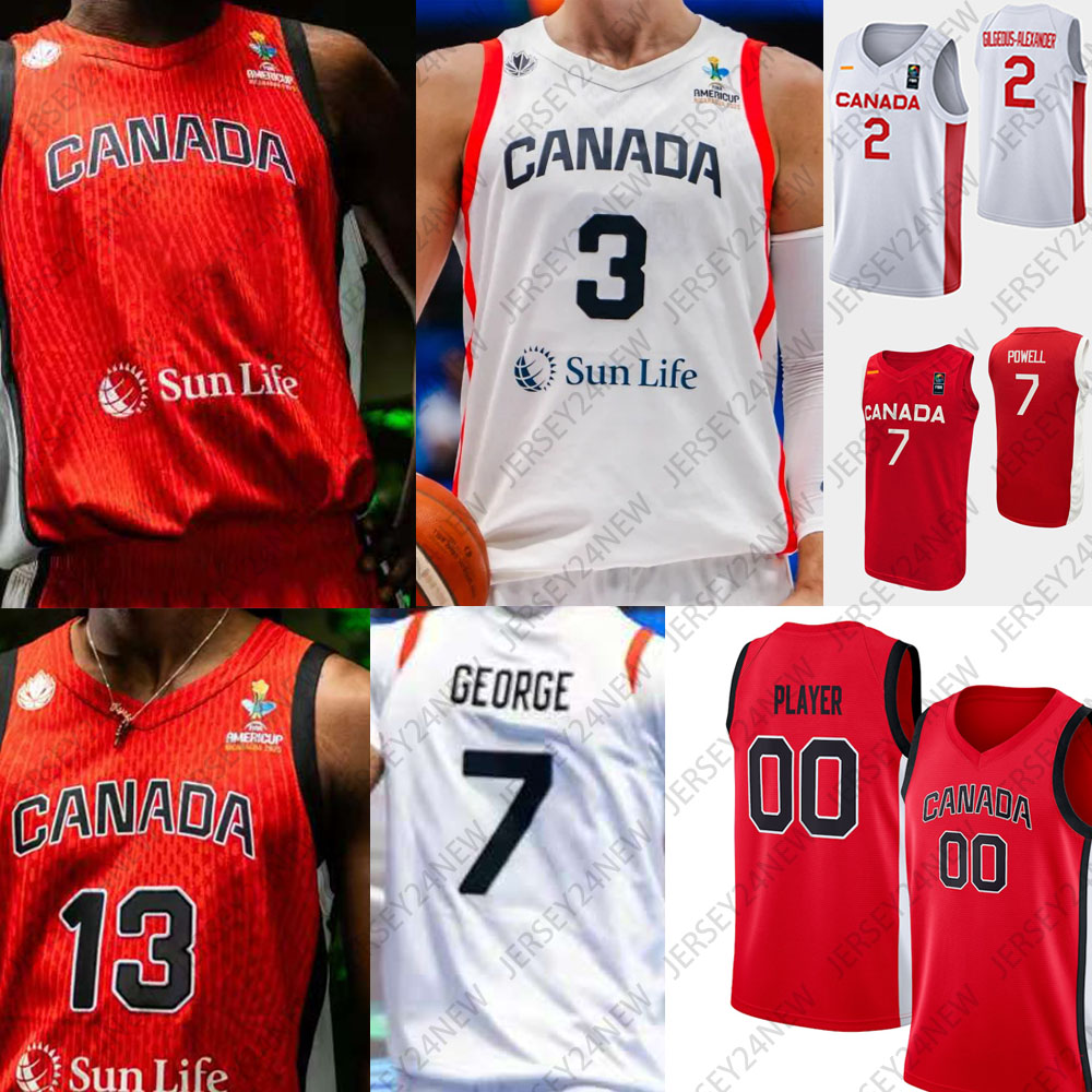 Canada 2025 National Team Basketball Jerseys Jahvon Henry-Blair Trae Bell-Haynes Isiaha Mike Mfiondu Kabengele Kyle Wiltjer Thomas Kennedy Mens