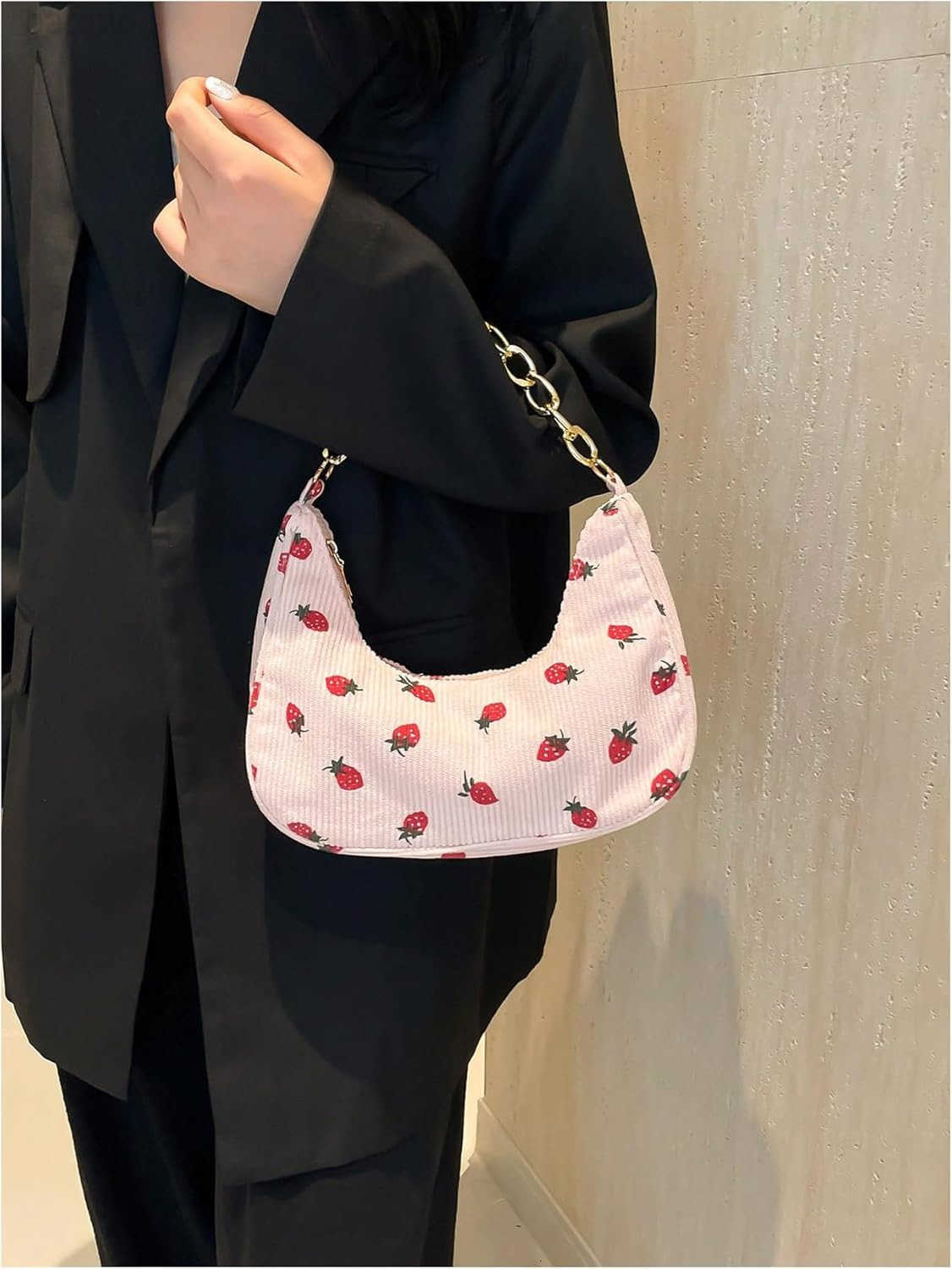 Womens Beaded Bag Floral Top Handle Hobo Purse Metal Chain Crescent Handbags M250903