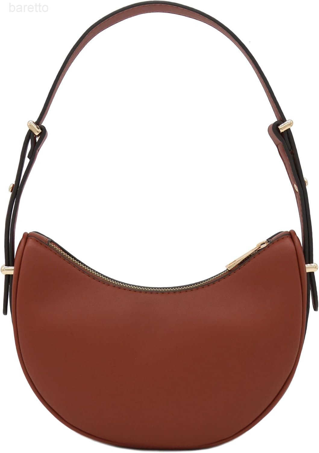 Small Crescent Smooth Faux Leather Underarm Shoulder Bag M250903