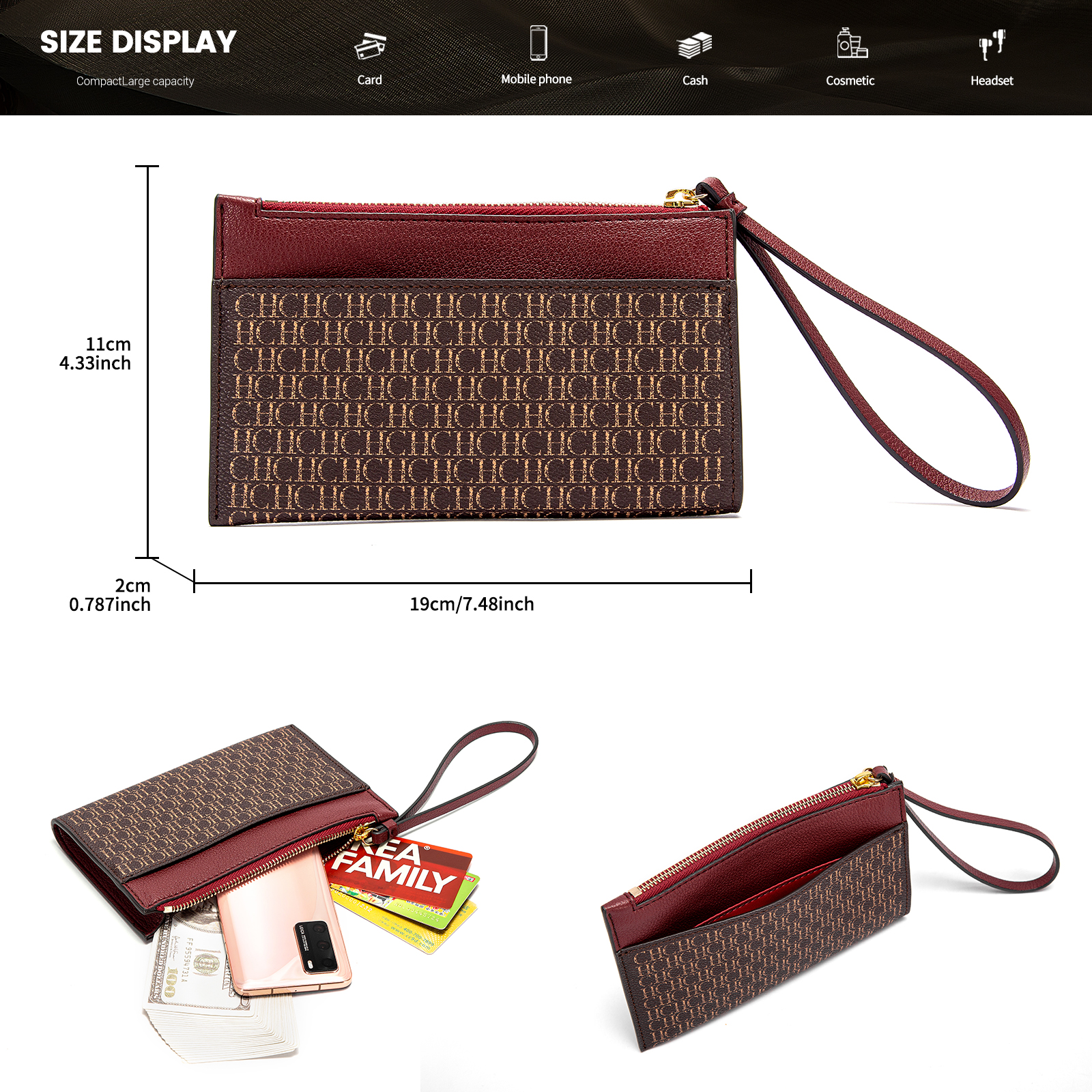 CHCH Retro Classic Fashion Season New Women's Clutch Bag Letter Print Design Portable Style Simple Versatile