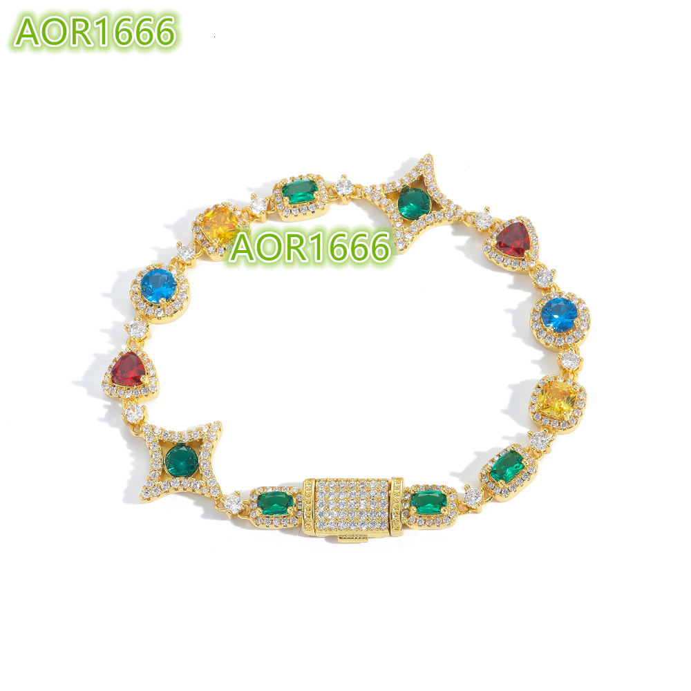 925 silver diamond-embedded hand chain; Hip-hop style ice-type diamond Cuban link hand chain jewelry