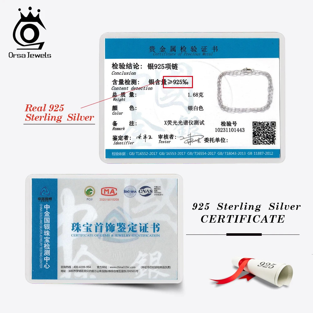 ORSA JEWELS 14K Gold Plated Genuine 925 Sterling Silver Paperclip Neck Chain 69312mm Link Necklace for Women Men Jewelry SC39250912