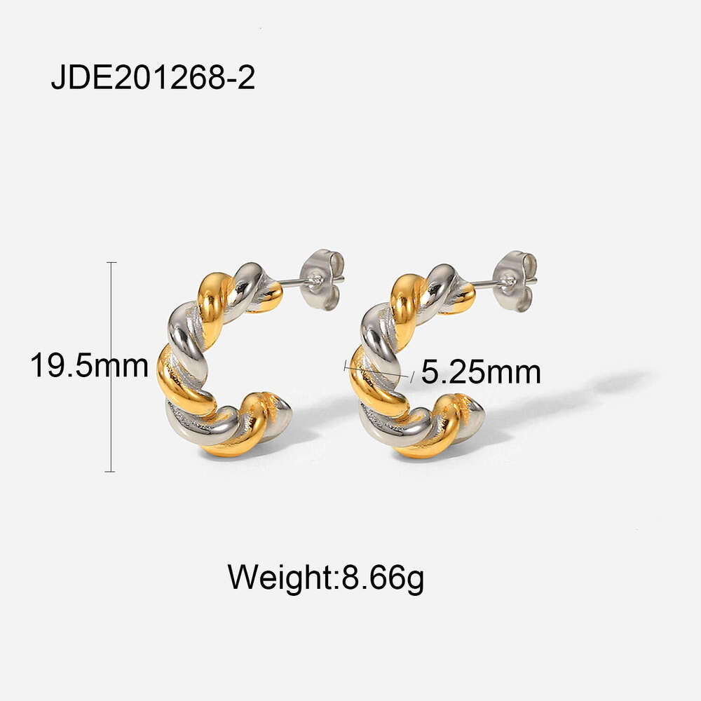 Trendy Gold/Silver Earrings for Women Men - 2025 New Titanium Steel Plated Jewelry, Minimalist Geometric Design, Anti-Fade, Wanxing Brand Multiple Col