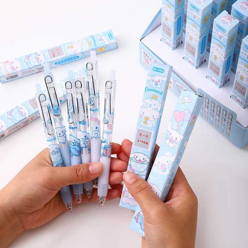 Sanrio 24pcsBox Kuromi Hello Kitty Gel Pen Cinamonroll Student Writing Office Neutral Pen ball pen Stationery School Supplies L250903