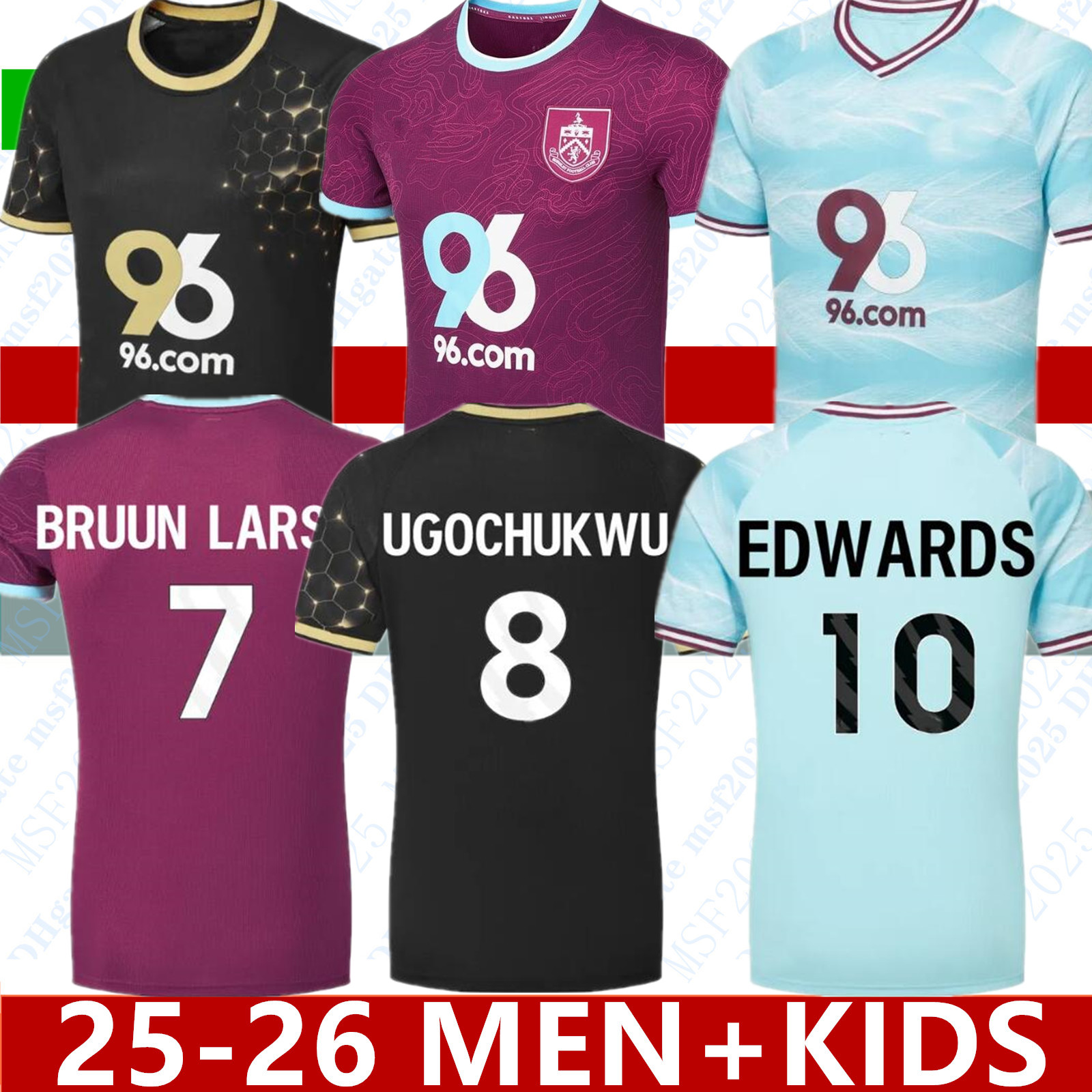 2025 2026 burnlese soccer jerseys 25 26 home BRUUN LARSEN football shirts EDWARDS FOSTER uniform ROBERTS FLEMMING jersey camisa HUMPHREYS CULLEN men kids uniforms