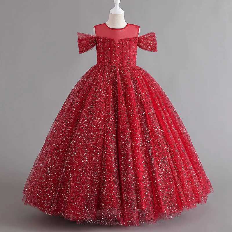 1308 Baby Dresses For Eid 2023 Girls Sleeveless Mesh Puffy Princess Length Rainbow Skirt Dinner Piano Performance Z250904