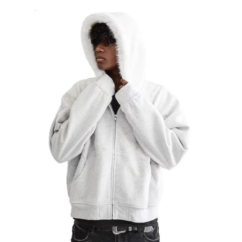 Y2K y line n high quality longsleeved fur collar hoodies women autumn and winter Harajuku trendy sweatshirts 250904