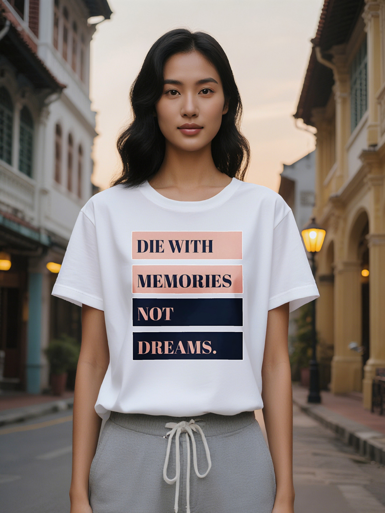 Large XL Casual Versatile Crew Neck T-Shirt with Rectangular Letter Pattern Lightweight Fabric Perfect for Women Collection Summer Plus Size