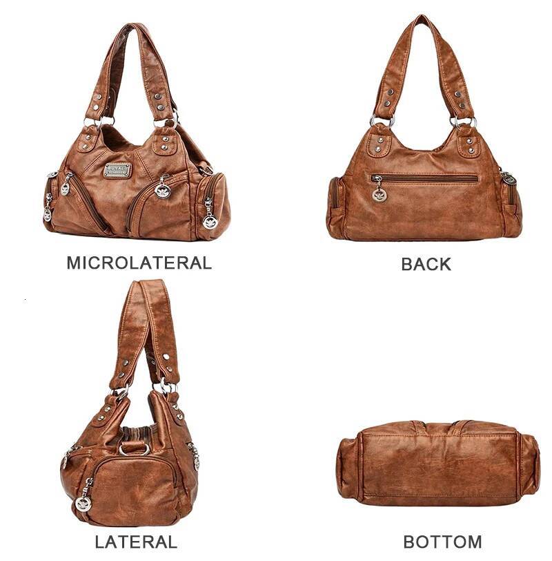 Y2K Women's PU Leather Retro Handbag Motorcycle Brand Fashion Crossbody Bag