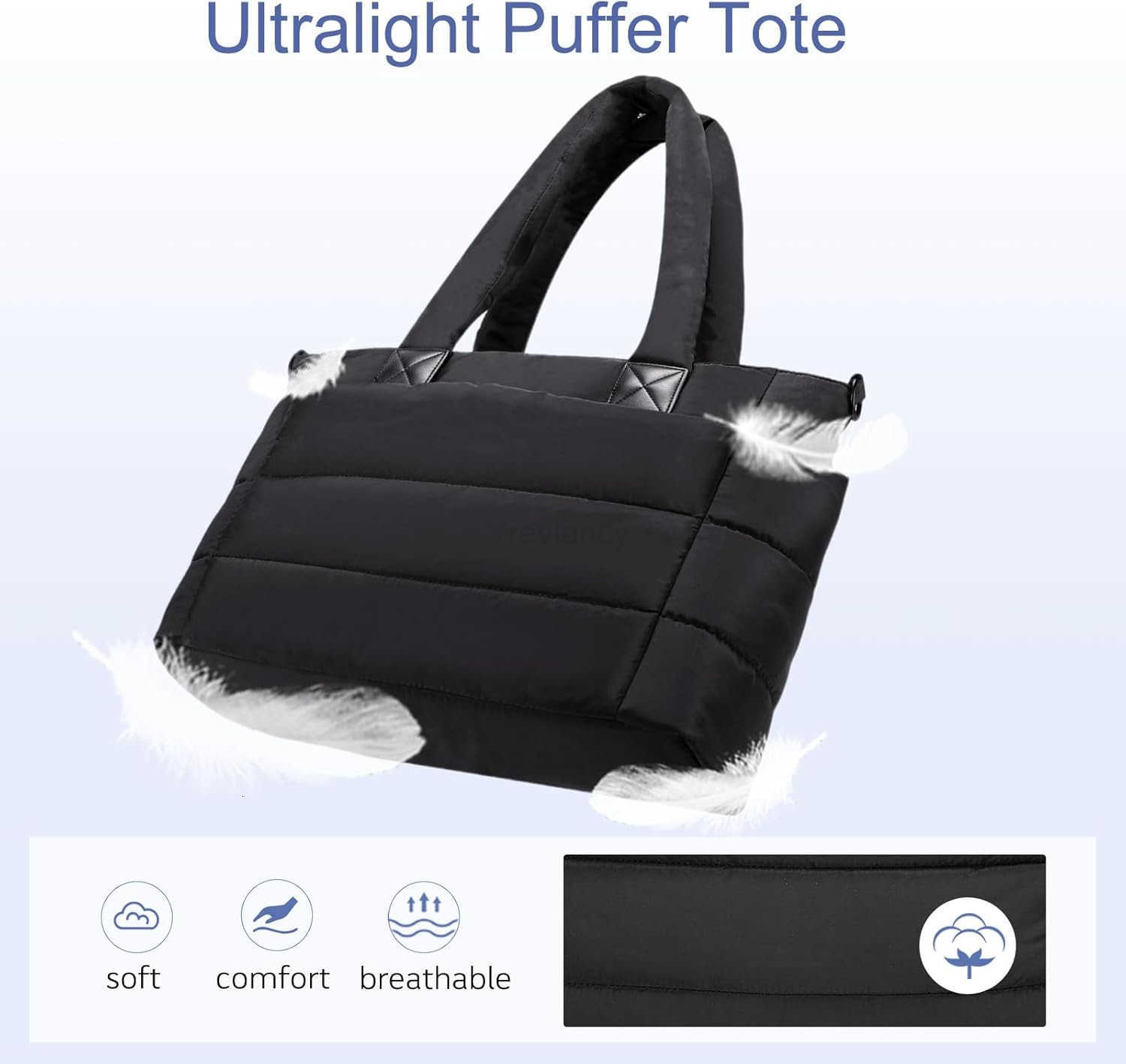 Tote Bag for Women Puffer Tote Bag Large Quilted Nurse Bag with Zipper for Work TravelW250904