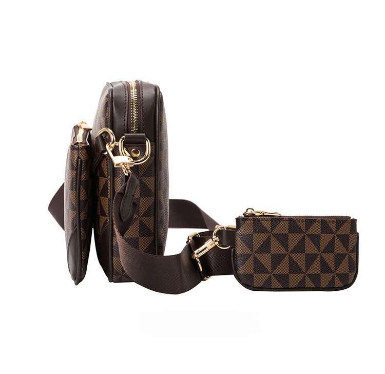 DHpet_wholesale Men's 3-Piece Sling Bag Set - Windmill Pattern Messenger Bag with 8" Laptop Sleeve, Waterproof Crossbody Bag for Business Tr