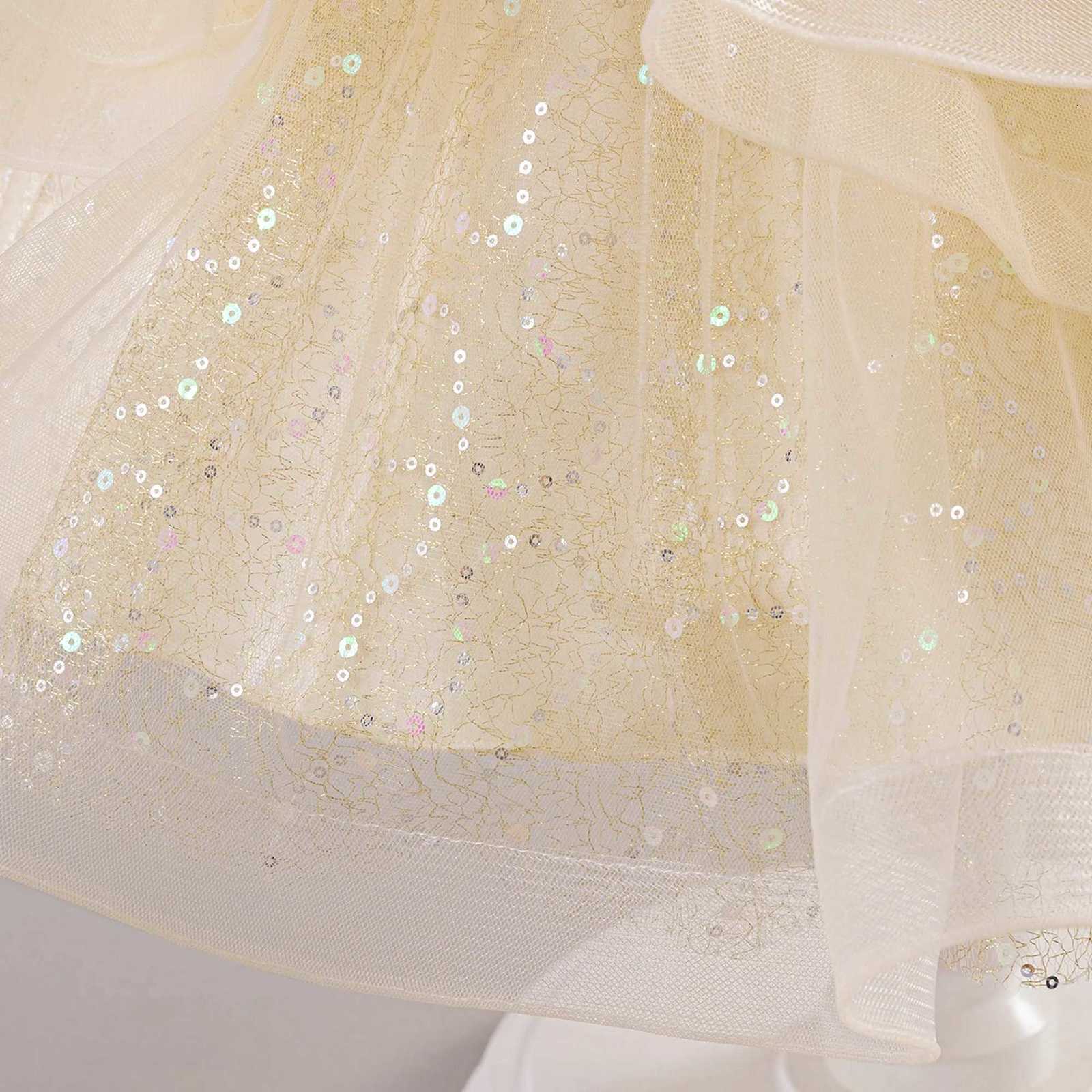 Fluffy Fold Flower Wedding Party Girls Dress Elegant Bridesmaid Birthday Princess Floral Dresses for Girls Bow Evening Prom Gown Z250904