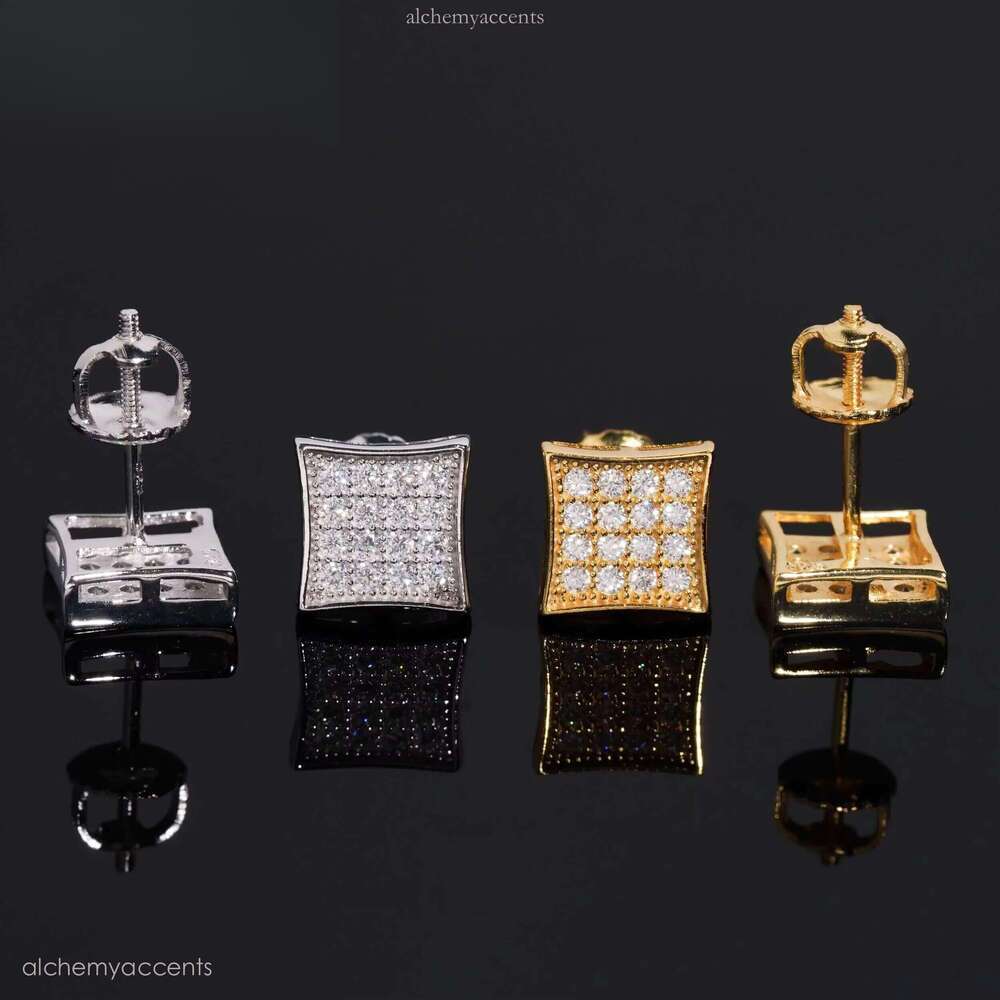 Factory Price Gold Vvs Moissanite Dia Jewelry Custom Sterling Sier Stud Earrings