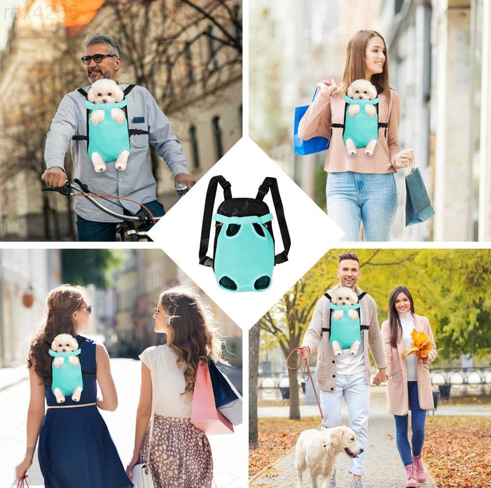 Dog Carrier Backpack Pet Legs Out Front Cat Travel Bag Adjustable Puppy Backpacks Carriers HandsFree for Small Medium Dogs Cats Hiking Traveling Campi