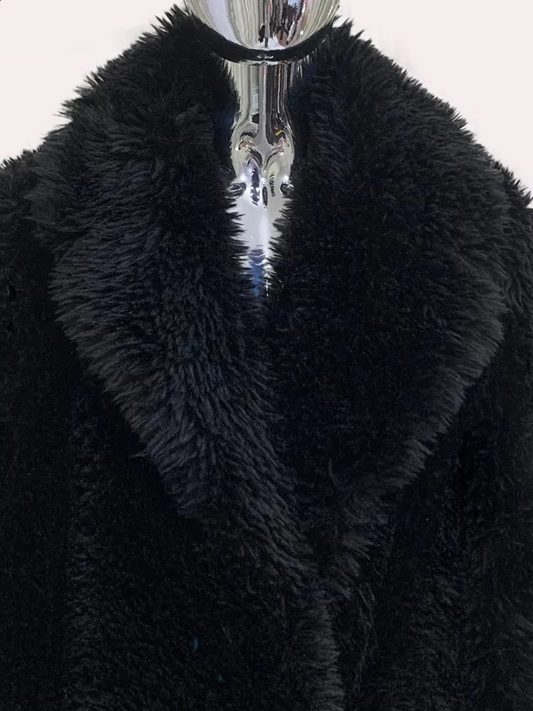 Mauroicardi Spring Winter Extra Long Oversized Black Thick Warm Shaggy Hairy Faux Fur Coat Men y Maxi Furry Overcoat 250904