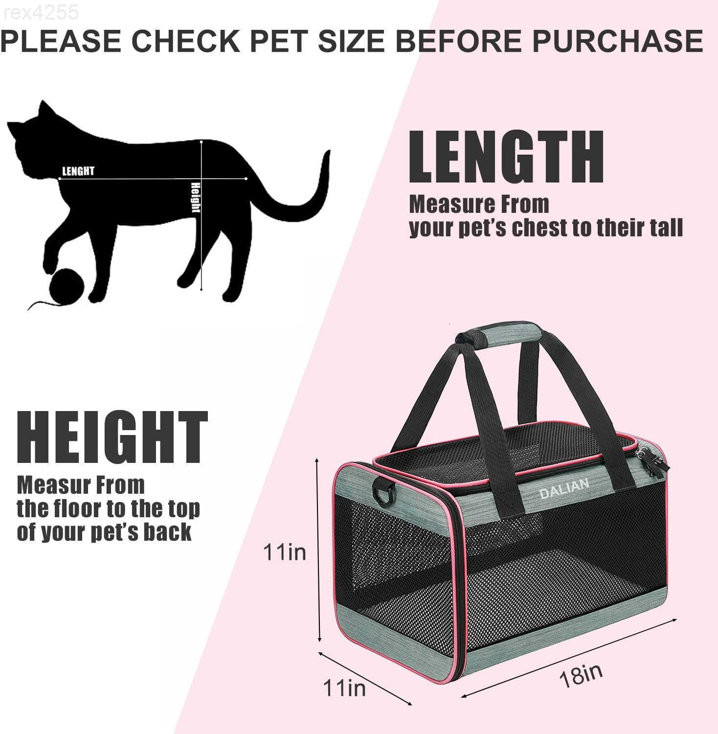 CatDog SoftSided CarriersCat Carrier Airline Approved Pet CarrierDog Carrier SoftSided Pet Travel Carrier Maximum Pet Weight 18 PoundsW250904