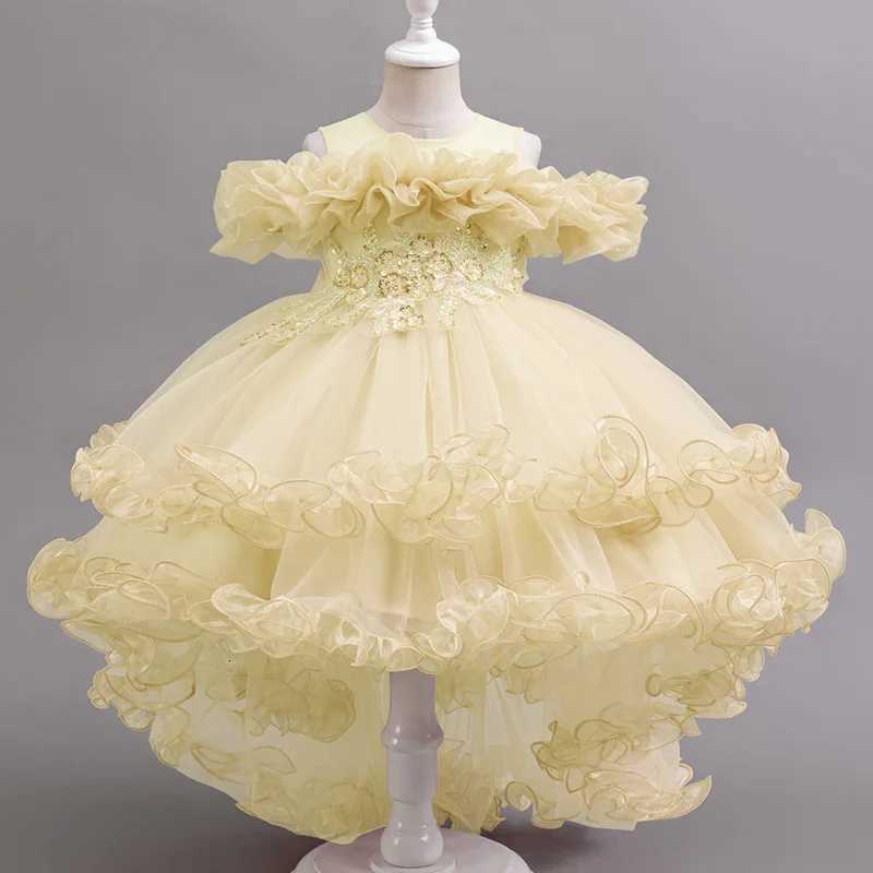Girl Flower Princess Sequins Baby Wedding Christmas Party Tail Dress Birthday Party Wedding Flower Girl Sweet and Cute Dress Z250904