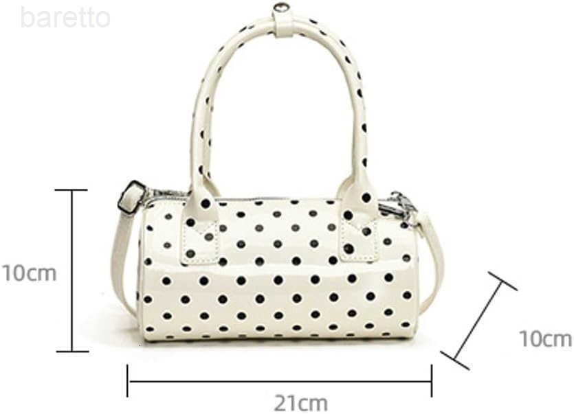 Polka Dot Crossbody Bags for Women Round Boston Bag Glossy Purses for Women Satchel Handbag Cute Mini Bucket Bag 2025 Trendy M250904