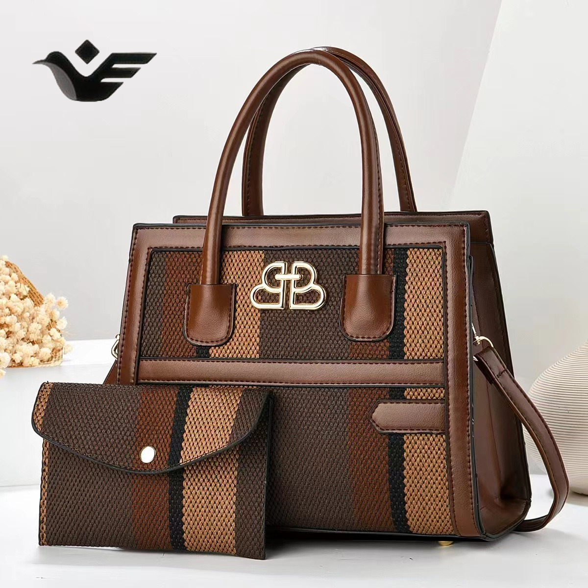Feiyan Free Shipping New Designer Bag Luxury Shopping Bag Color-block Canvas Fashion Single Shoulder Crossbody Bag Handbag Elegant Women's Versat