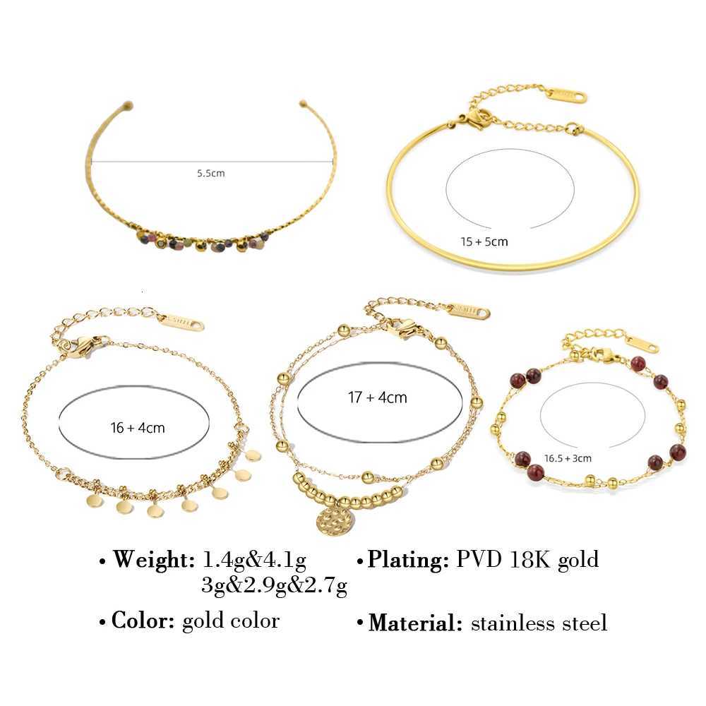 WILD FREE Tren Stainl Steel Bracelets for Women Vintage Sweet Charms Cuff Bangle Jewelry Set Gifts WaterproofXJ250904