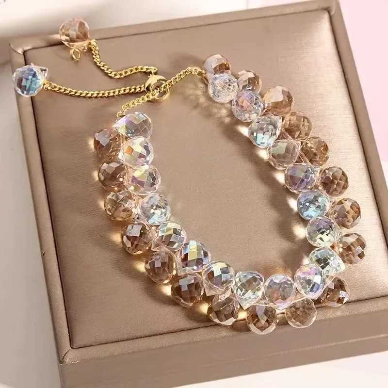New Transparent Crystal Bracelet for Children Fashion Shiny Stone Beads Elasticity Strand Bangles Jewelry Manchette BijouxXJ250904