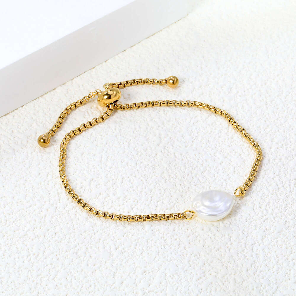 Trendy Stainless Steel Wheat-Shaped Bead for Women, Light Fashion Versatile High-End Bracelet