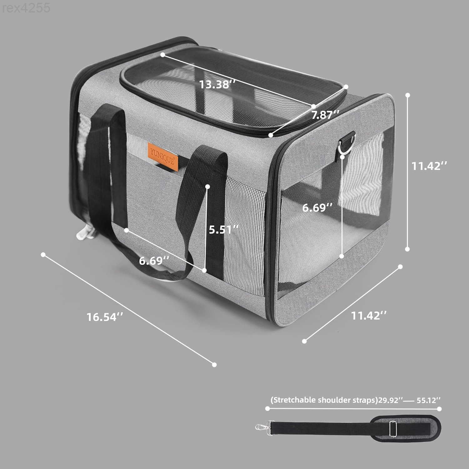Collapsible Travel Puppy Carrier with Lightweight Fabric Design GreyW250904