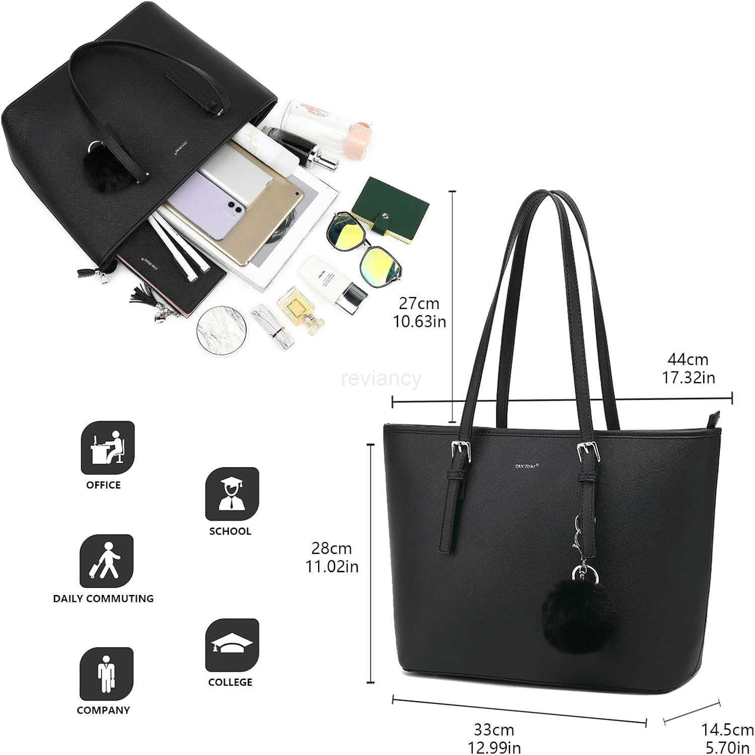 Tote Bag for Women Large Purse Top Handle Ladies Shoulder Bags for Office School ShoppingW250904