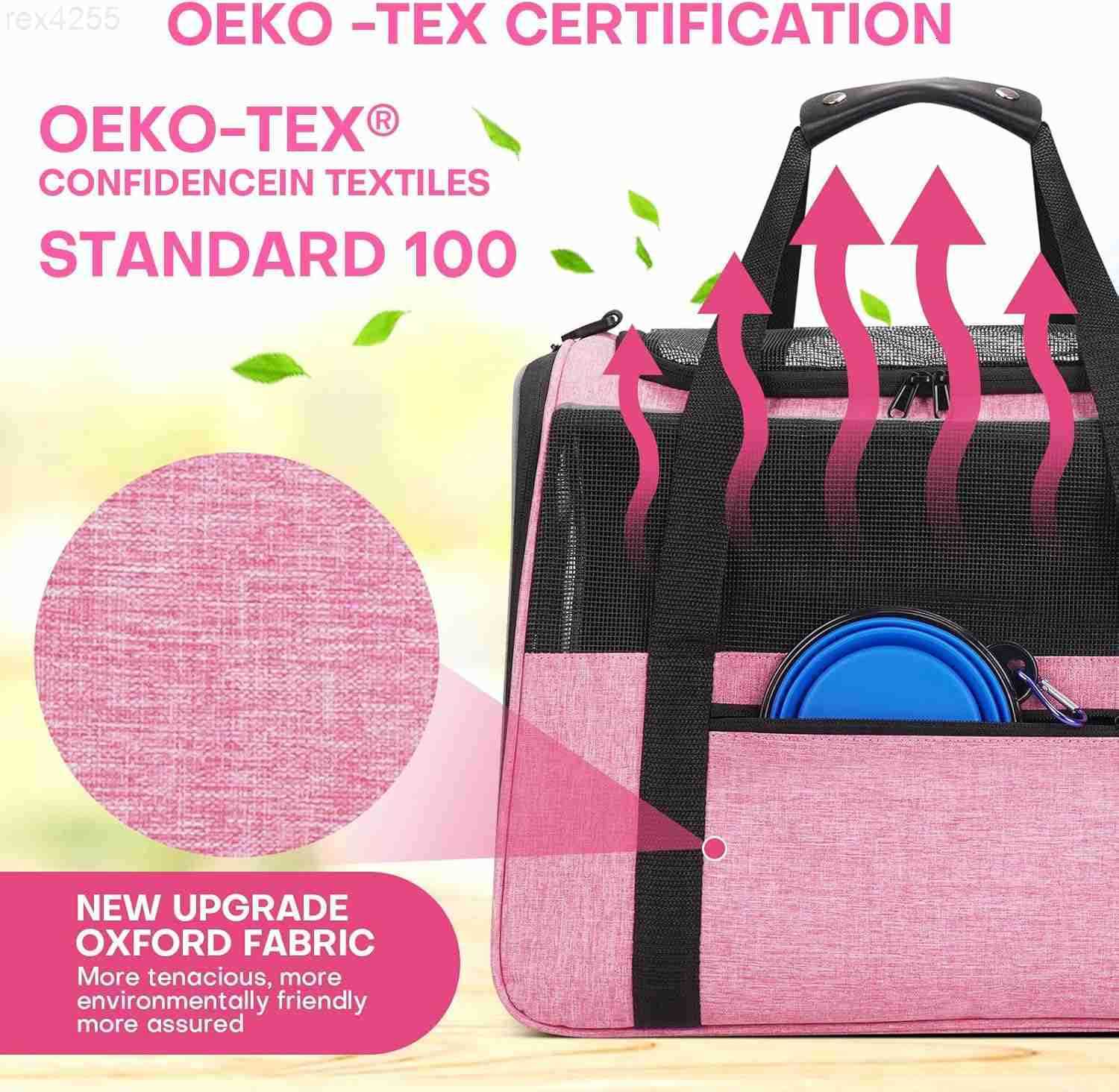 Large Cat Carrier SoftSided AirlineApproved Pet Carrier Bag with Top Opening Portable Travel Carrier for Big Cats Dogs Up to 20lbs Safety Zippers Coll