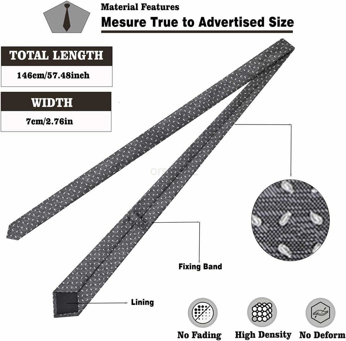 Mens Necktie Assorted Striped and Patterned Silk Neck Ties for Man 276in wideW250904