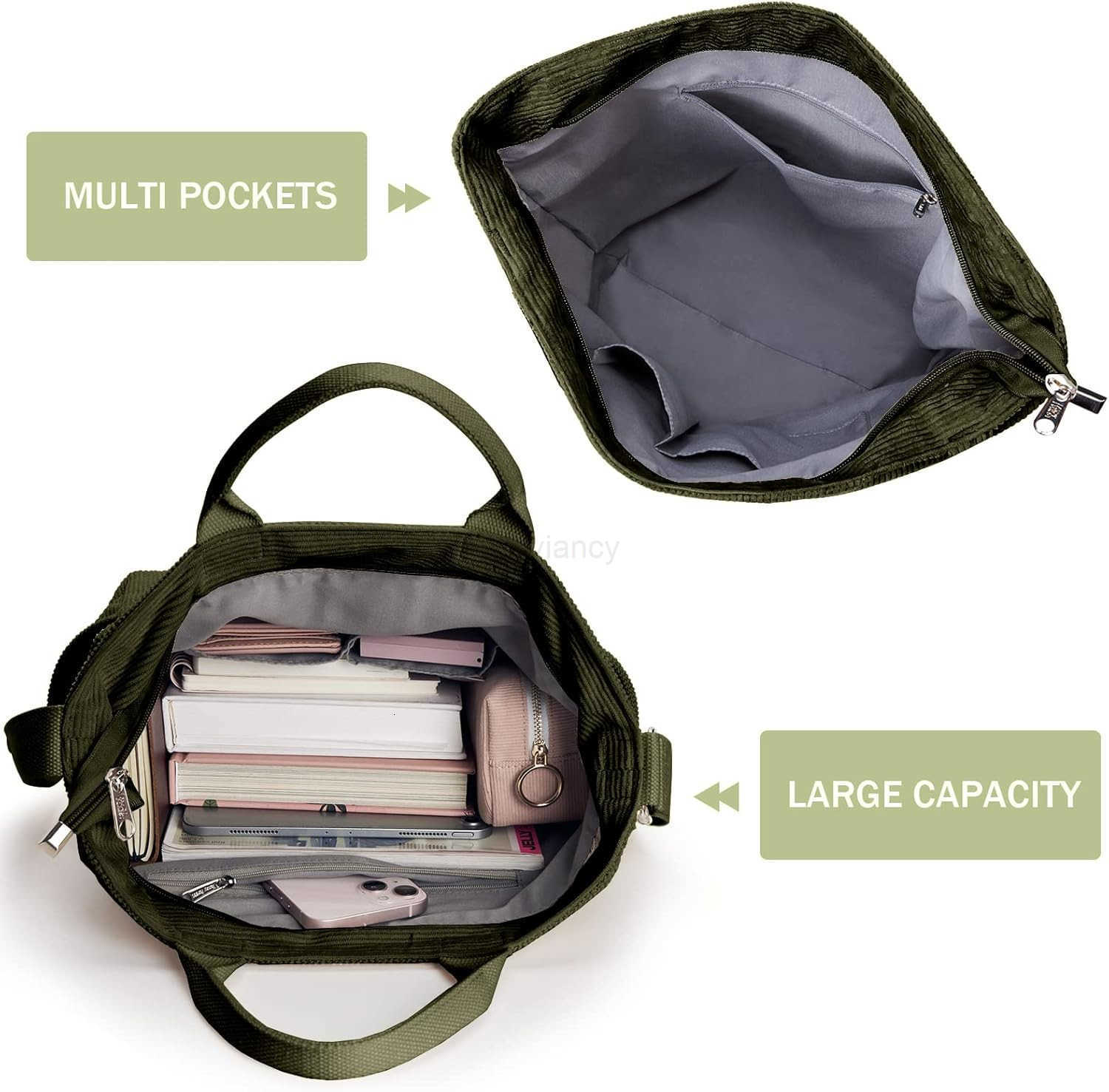 Tote Bag Large Messenger Bag Shoulder Hobo Anti Splash Crossbody Zipper Bag Casual Work Shopping WomenW250904